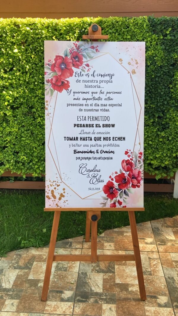 Letrero bienvenida matrimonio