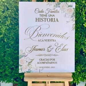 Letrero bienvenida matrimonio