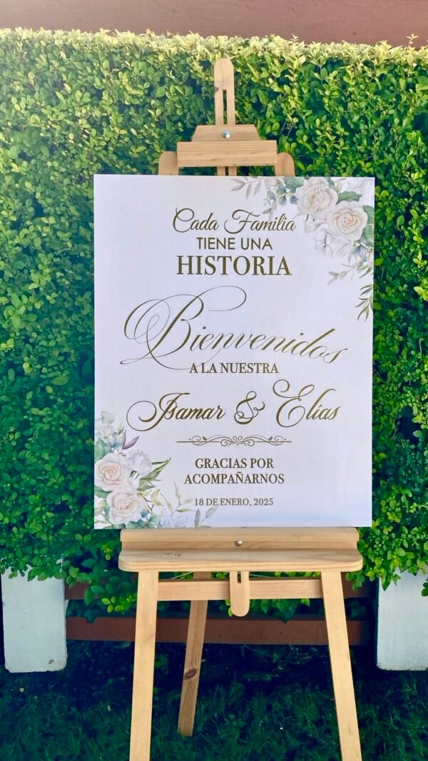 Letrero bienvenida matrimonio