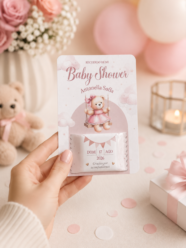 Tarjetita chocolate Infantil Bautizo